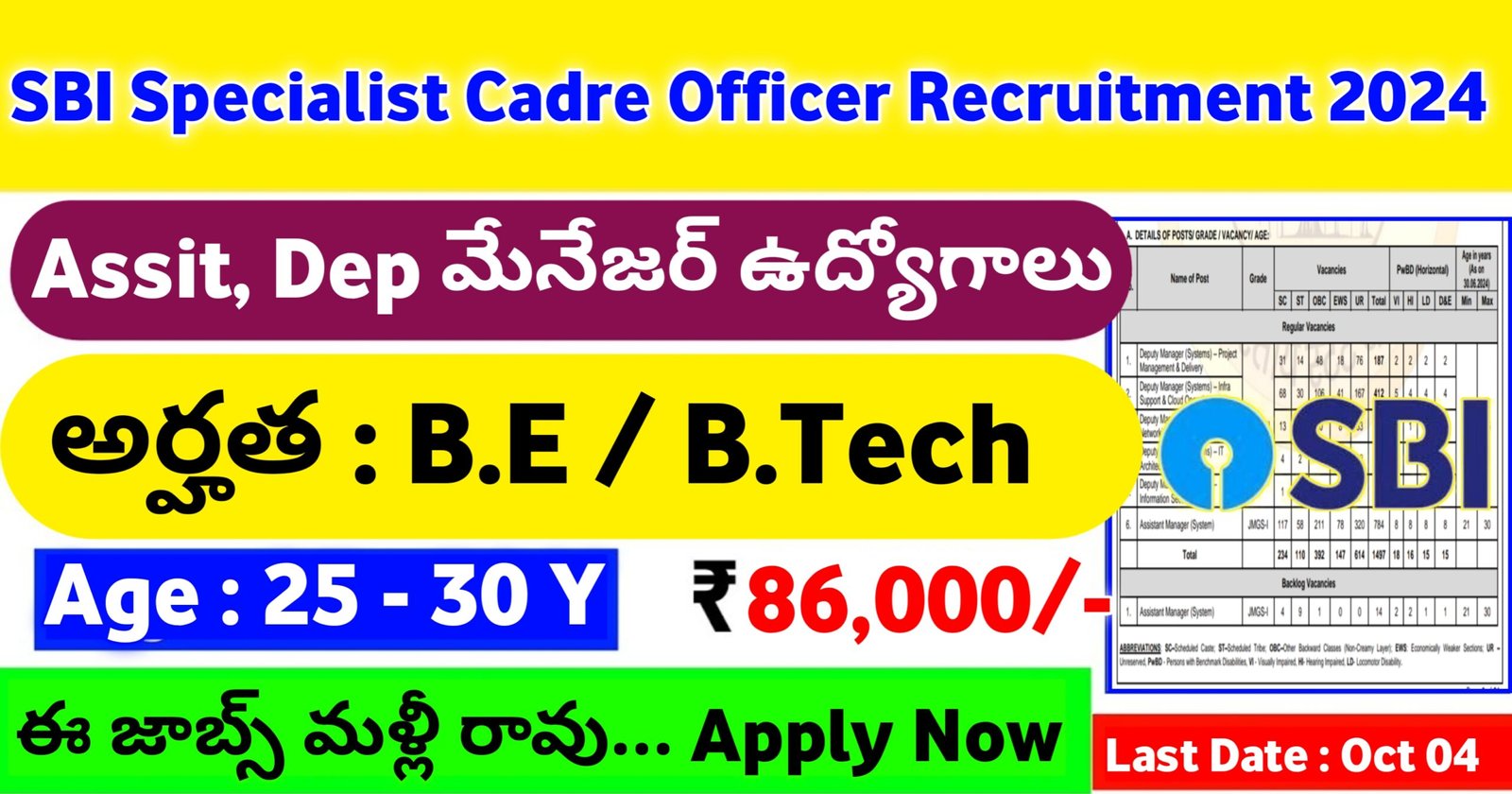 SBI Specialist Cadre Officer Recruitment 2024: Job Description, Qualifications, Application Process, and Selection Procedure