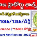 Telangana Judicial Ministerial and Subordinate Service Recruitment Notification 2025