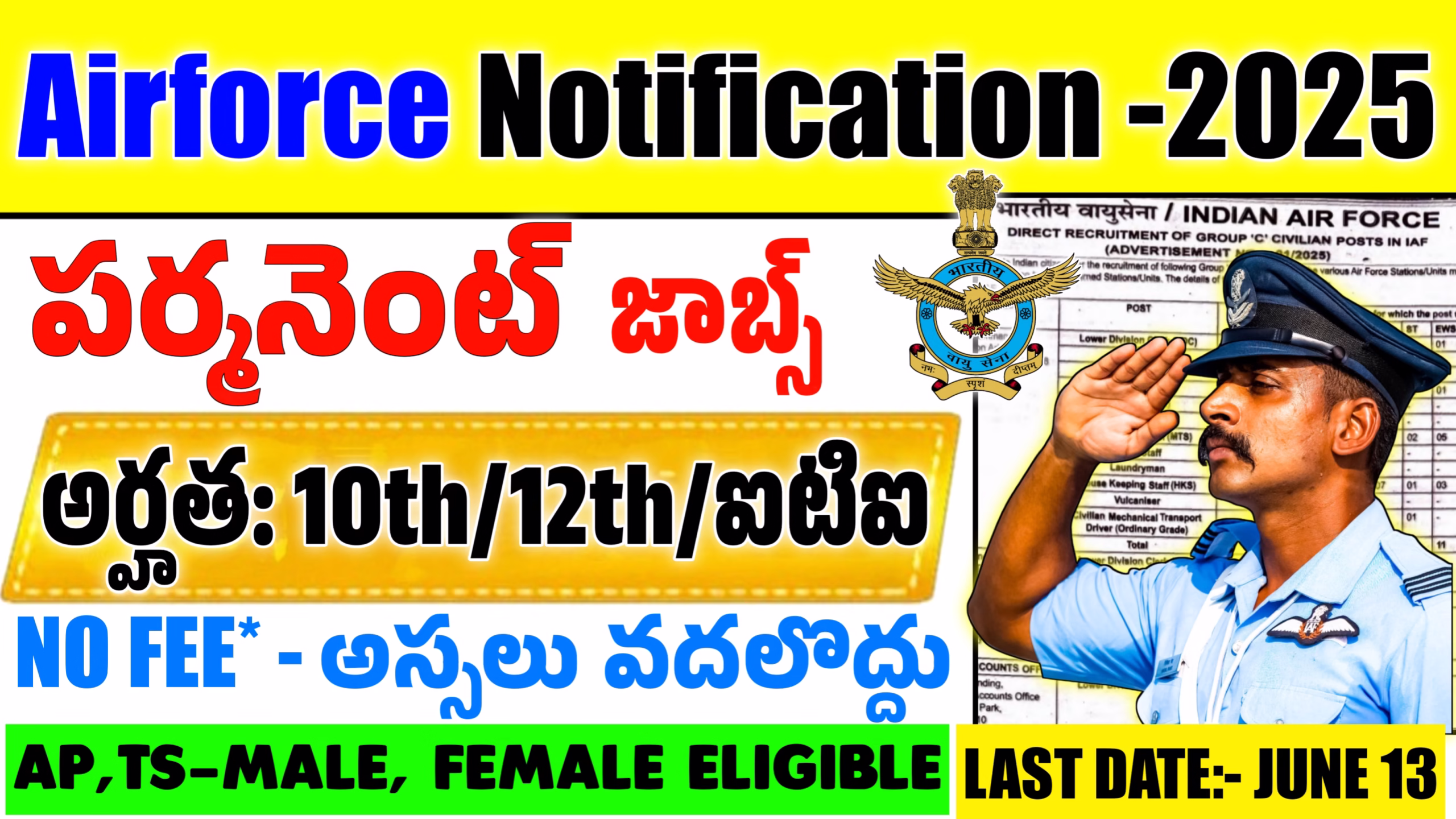 Indian Air Force Group C Recruitment 2025