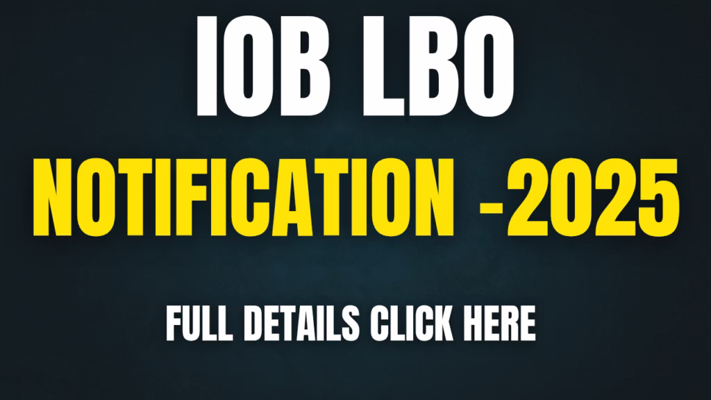 IOB Local Bank Officer Notification 2025